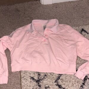 L*Space Pink Cropped Collared Top
